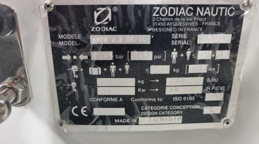 Zodiac Open 4.2 RIB met Yamaha F40FETL en trailer (NIEUWSTAAT)